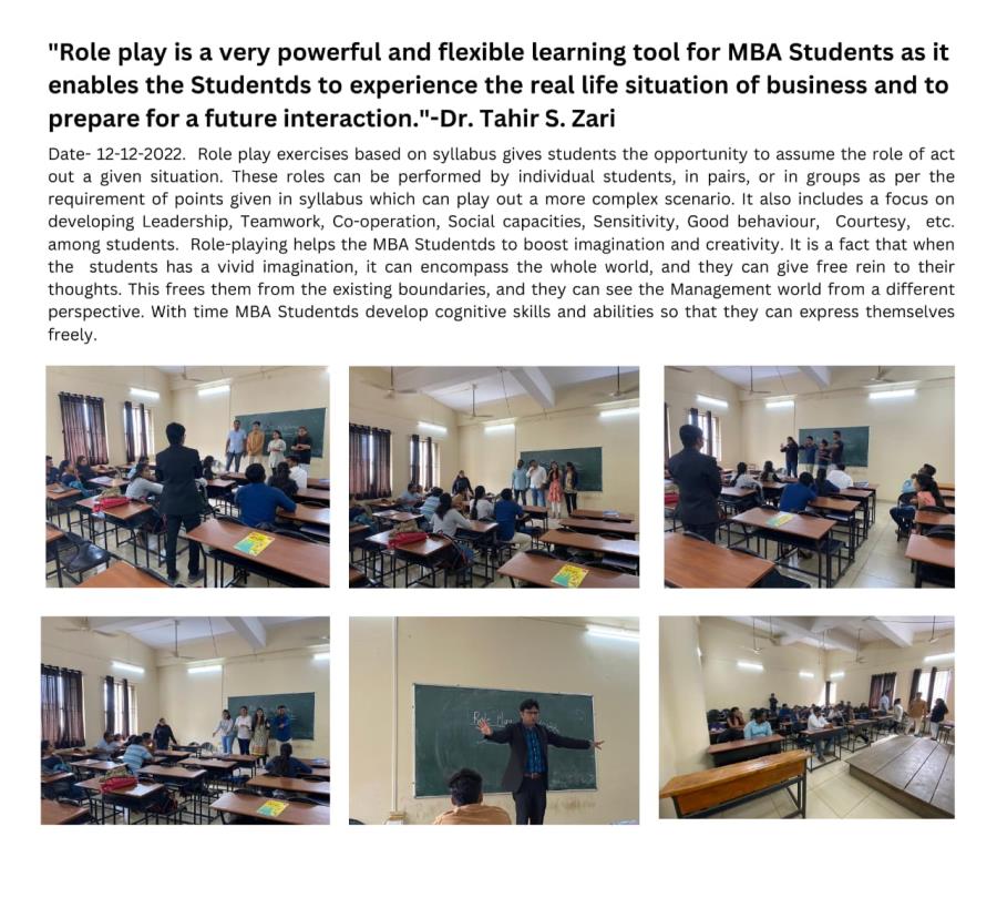 Role Play Activity for M.B.A. Students